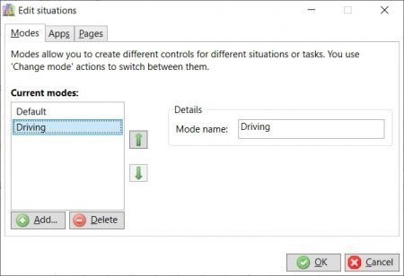 Edit situations window - modes