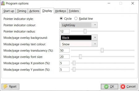 Program options - Display