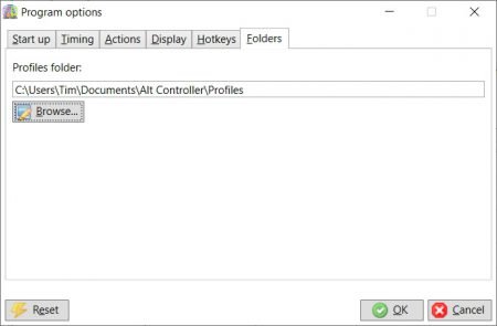Options - profiles folder